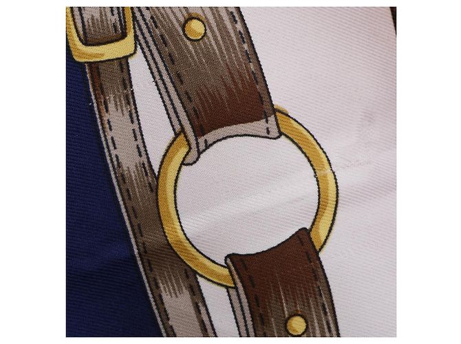 Hermès Foulard Hermes Carre 90 Numquam Concedendum Multicolore Blu navy - vista 5