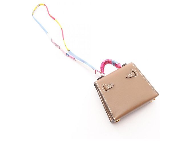 Hermès Accessorio Charm Kelly Twilly Hermes Etoupe Marrone Taupe - vista 2