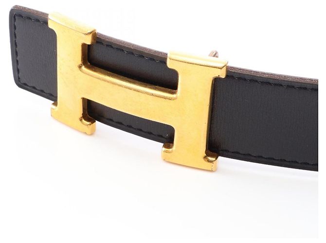 Hermès Hermes Constance H-Belt Reversible Leather Belt for Men Brown Black - view 2