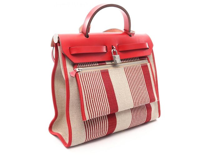 Hermès Borsa Hermes Herbag Zip PM H Vibration Beige Bordò - vista 2