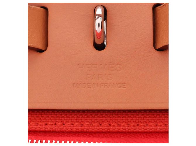 Hermès Herbag Zip PM 2-Way Handtasche Braun Rot - Ansicht 4