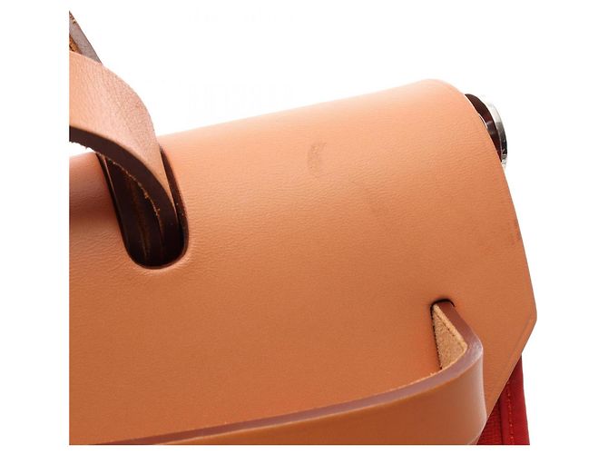 Hermès Herbag Zip PM 2-Way Handtasche Braun Rot - Ansicht 6
