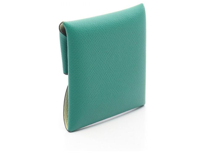 Hermès Portamonete Hermes Bastia in Verde e Giallo - vista 2