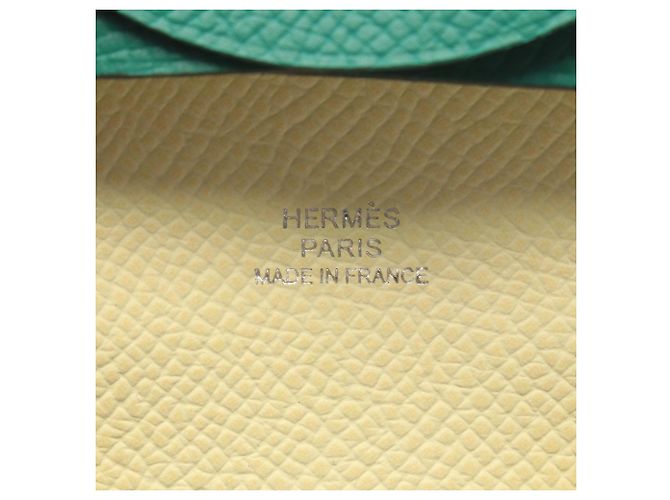 Hermès Portamonete Hermes Bastia in Verde e Giallo - vista 4
