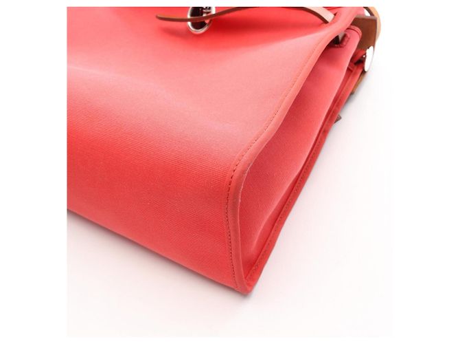 Hermès Bolso Hermes Herbag Zip PM Castaño Rosa Roja - vista 12