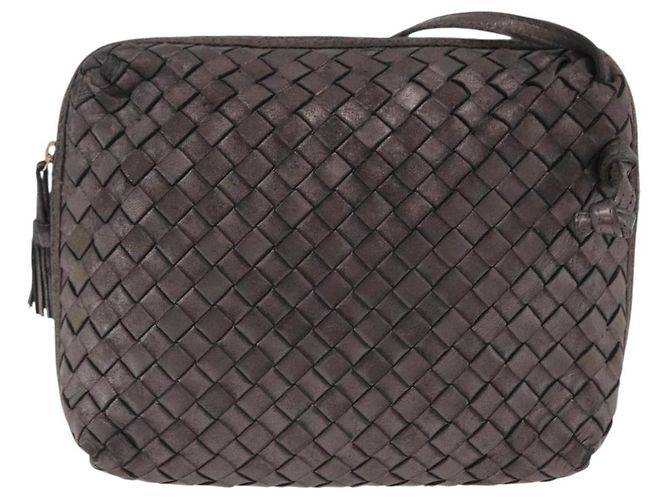 Borsa a tracolla BOTTEGA VENETA INTRECCIATO in pelle Argento Oro Auth BA15290 - vista 13