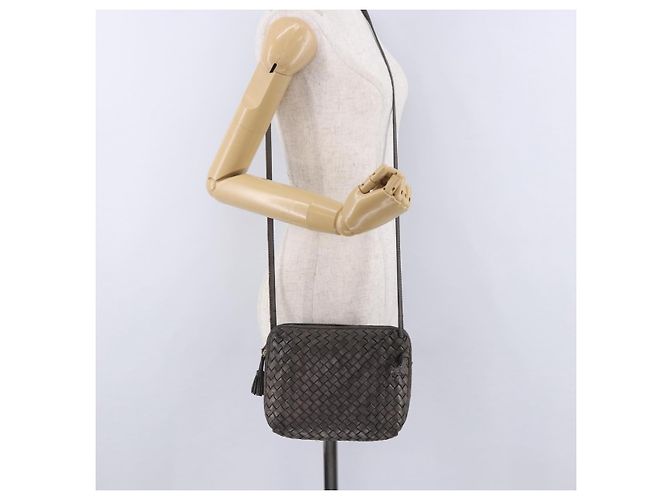 Borsa a tracolla BOTTEGA VENETA INTRECCIATO in pelle Argento Oro Auth BA15290 - vista 25
