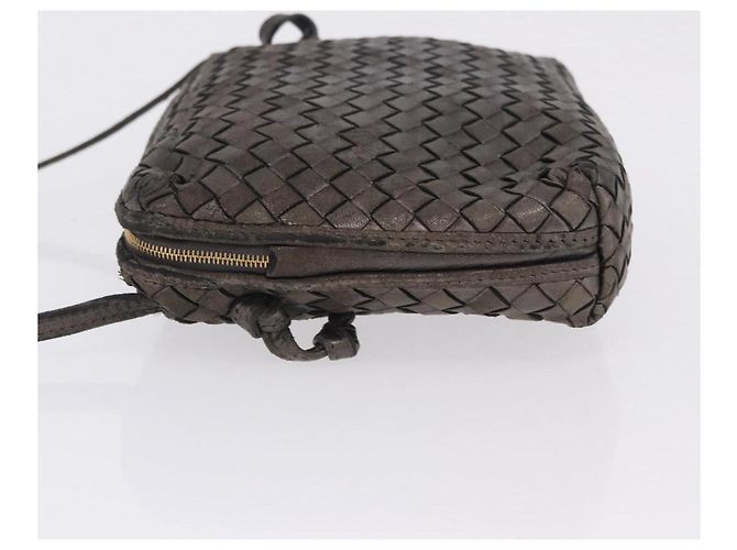 Borsa a tracolla BOTTEGA VENETA INTRECCIATO in pelle Argento Oro Auth BA15290 - vista 4