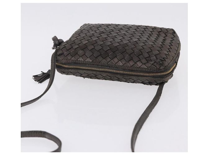 Borsa a tracolla BOTTEGA VENETA INTRECCIATO in pelle Argento Oro Auth BA15290 - vista 6