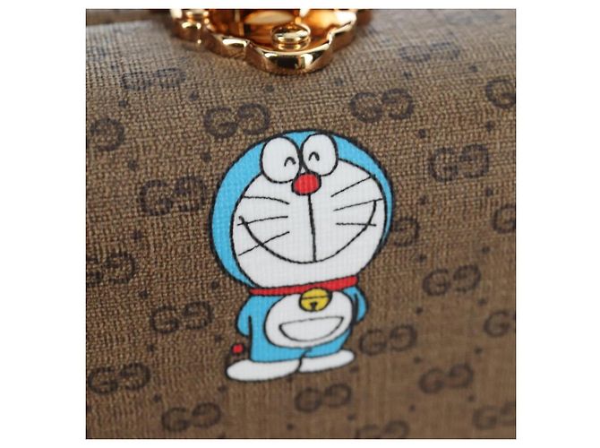 Borsa GUCCI Micro GG Supreme Doraemon PVC 2way Beige 633587 Auth 199347SM - vista 22