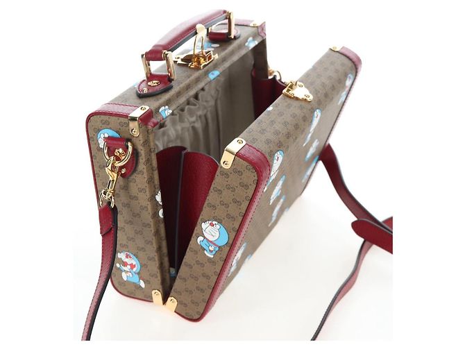 Borsa GUCCI Micro GG Supreme Doraemon PVC 2way Beige 633587 Auth 199347SM - vista 24