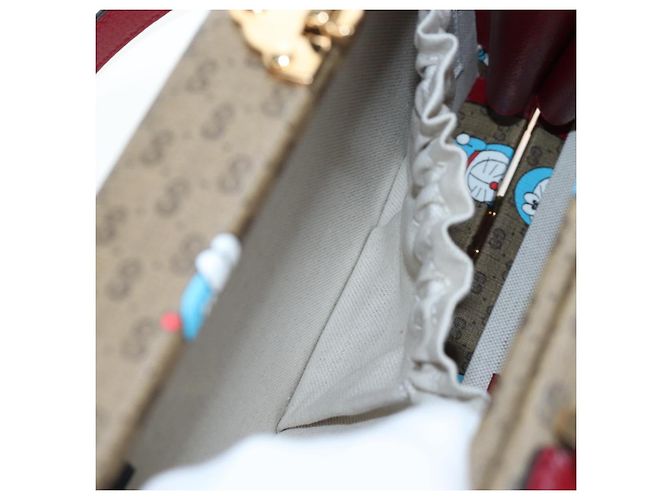 Borsa GUCCI Micro GG Supreme Doraemon PVC 2way Beige 633587 Auth 199347SM - vista 29