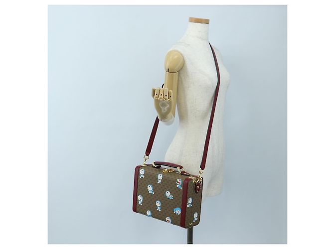 Borsa GUCCI Micro GG Supreme Doraemon PVC 2way Beige 633587 Auth 199347SM - vista 32