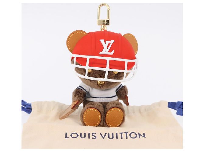 LOUIS VUITTON LV Louis Bear Cricket Bag Charm Pelliccia Marrone M03678 LV Auth 199080SAM - vista 12