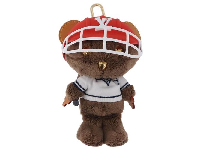 LOUIS VUITTON LV Louis Bear Cricket Bag Charm Pelliccia Marrone M03678 LV Auth 199080SAM - vista 13