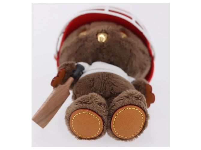 LOUIS VUITTON LV Louis Bear Cricket Bag Charm Pelliccia Marrone M03678 LV Auth 199080SAM - vista 16