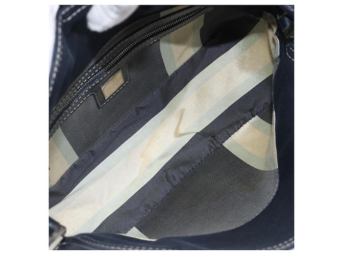 Borsa a tracolla FENDI Mamma Baguette Canvas Navy Silver Auth 199899A Argento Blu navy - vista 11
