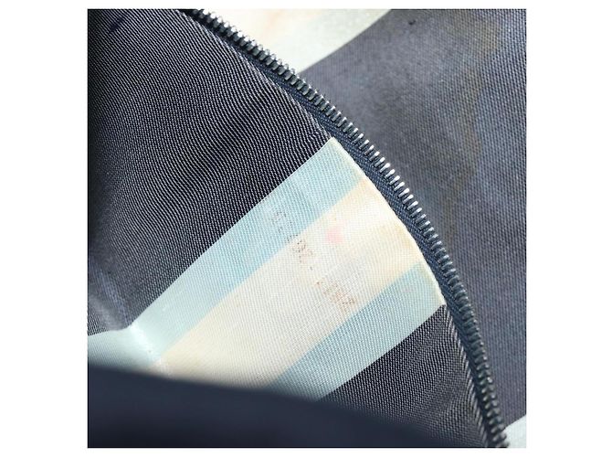 Borsa a tracolla FENDI Mamma Baguette Canvas Navy Silver Auth 199899A Argento Blu navy - vista 12