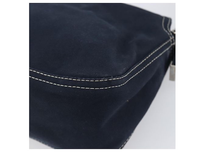 Borsa a tracolla FENDI Mamma Baguette Canvas Navy Silver Auth 199899A Argento Blu navy - vista 16