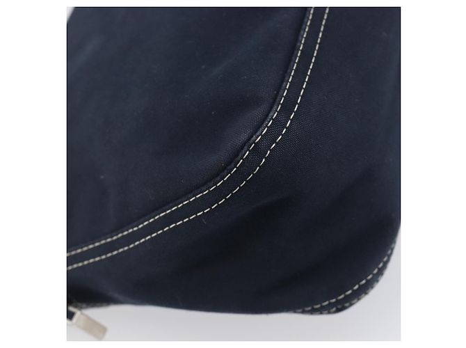Borsa a tracolla FENDI Mamma Baguette Canvas Navy Silver Auth 199899A Argento Blu navy - vista 17