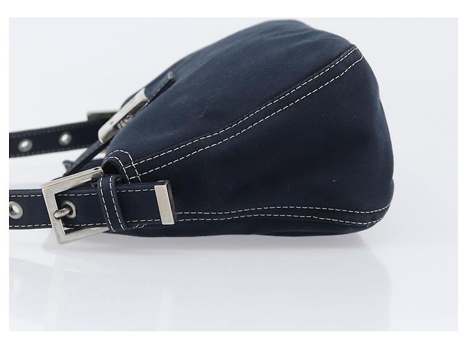 Borsa a tracolla FENDI Mamma Baguette Canvas Navy Silver Auth 199899A Argento Blu navy - vista 4