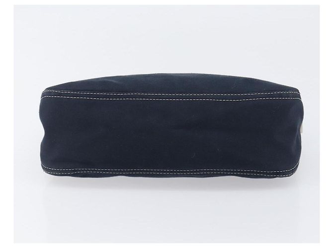 Borsa a tracolla FENDI Mamma Baguette Canvas Navy Silver Auth 199899A Argento Blu navy - vista 5