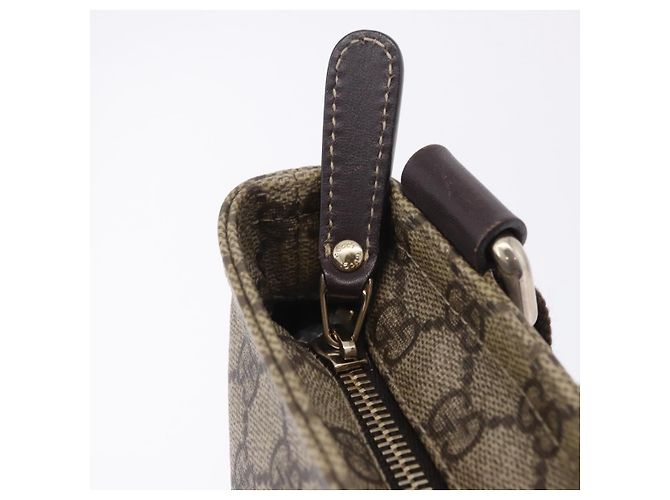 Borsa a tracolla GUCCI GG Supreme PVC Beige Gold 201538 Auth 200996 D'oro - vista 10