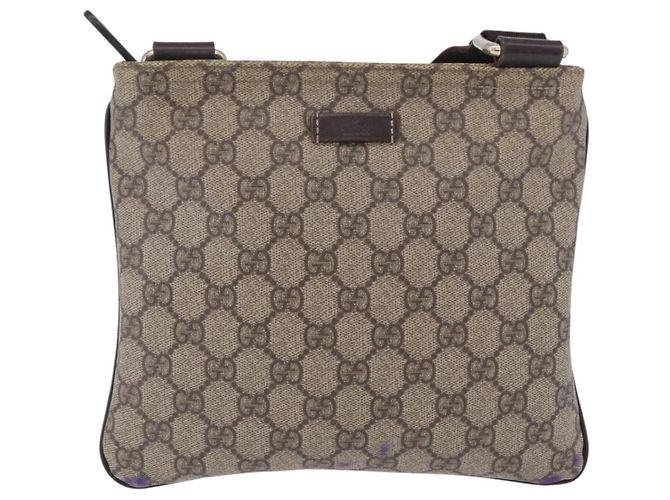 Borsa a tracolla GUCCI GG Supreme PVC Beige Gold 201538 Auth 200996 D'oro - vista 13