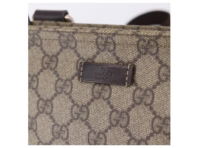 Borsa a tracolla GUCCI GG Supreme PVC Beige Gold 201538 Auth 200996 D'oro - vista 17