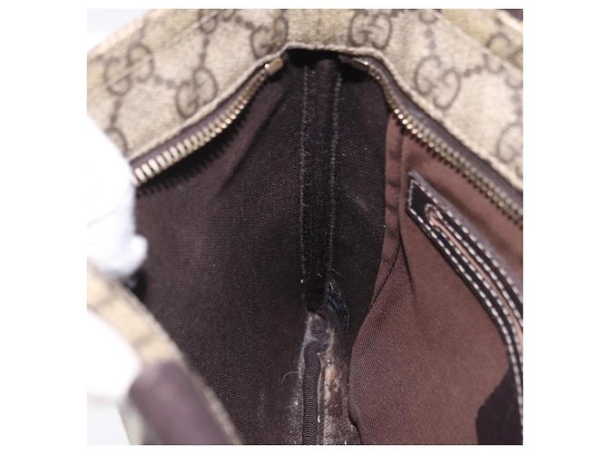 Borsa a tracolla GUCCI GG Supreme PVC Beige Gold 201538 Auth 200996 D'oro - vista 20