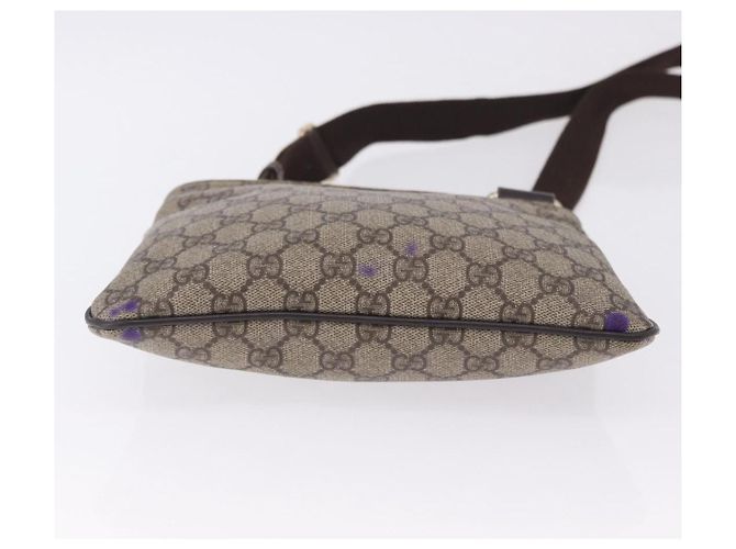 Borsa a tracolla GUCCI GG Supreme PVC Beige Gold 201538 Auth 200996 D'oro - vista 5