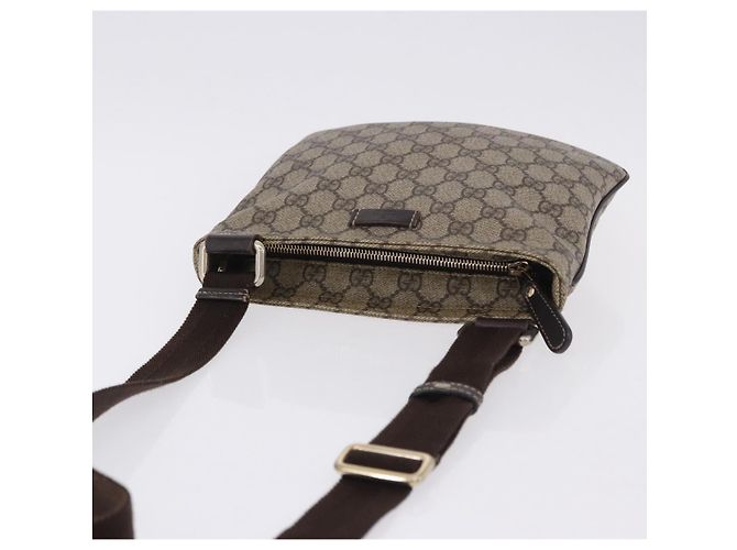 Borsa a tracolla GUCCI GG Supreme PVC Beige Gold 201538 Auth 200996 D'oro - vista 6