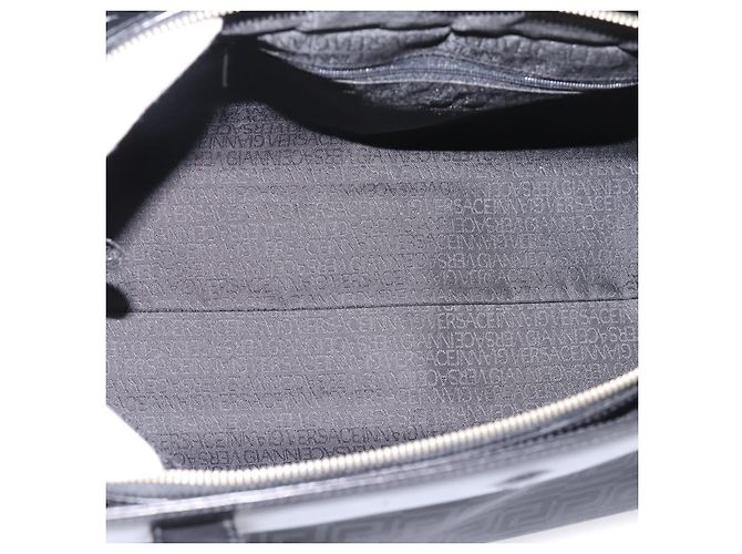 Bolso Tote Gianni Versace Canvas Black Silver Auth bs36941 Negro Plata - vista 11