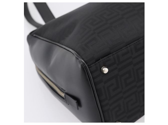 Bolso Tote Gianni Versace Canvas Black Silver Auth bs36941 Negro Plata - vista 14