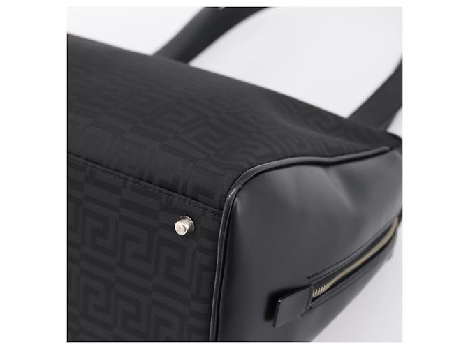 Bolso Tote Gianni Versace Canvas Black Silver Auth bs36941 Negro Plata - vista 15