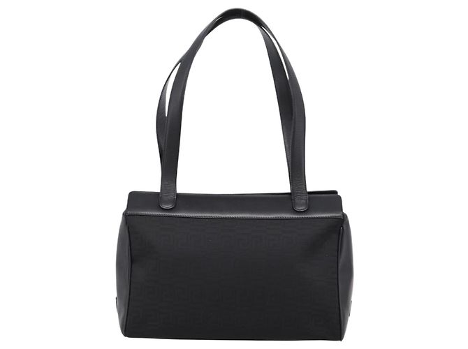 Bolso Tote Gianni Versace Canvas Black Silver Auth bs36941 Negro Plata - vista 2