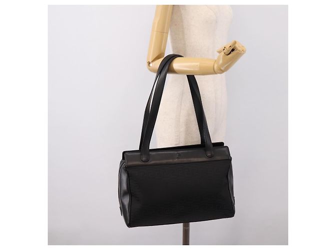 Bolso Tote Gianni Versace Canvas Black Silver Auth bs36941 Negro Plata - vista 20