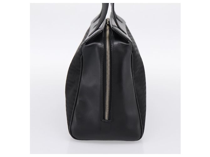 Bolso Tote Gianni Versace Canvas Black Silver Auth bs36941 Negro Plata - vista 4