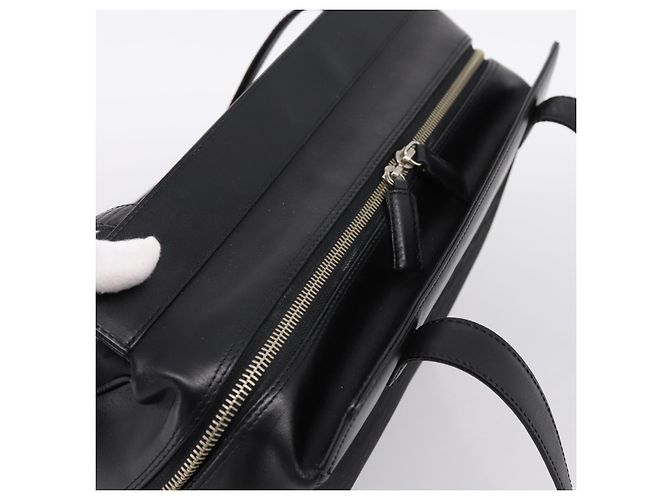 Bolso Tote Gianni Versace Canvas Black Silver Auth bs36941 Negro Plata - vista 6