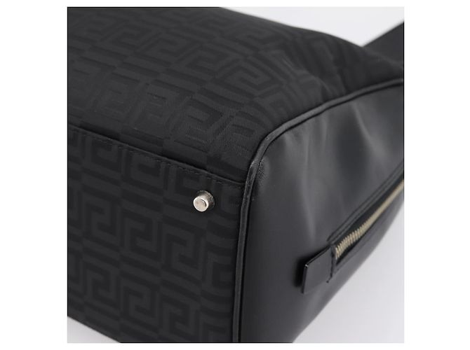 Bolso Tote Gianni Versace Canvas Black Silver Auth bs36941 Negro Plata - vista 9