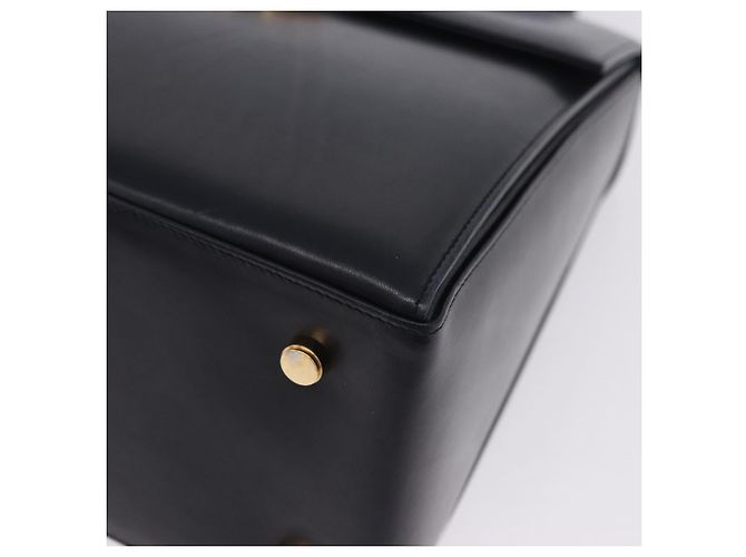 Borsa Salvatore Ferragamo Gancini in pelle Navy Gold Auth ka5976 D'oro Blu navy - vista 15
