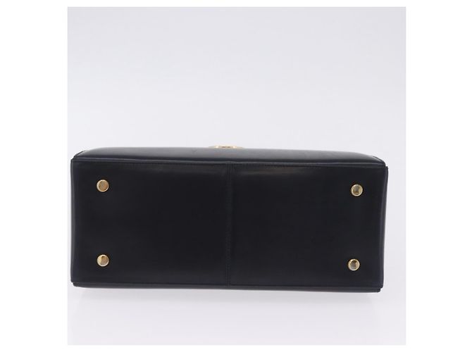 Borsa Salvatore Ferragamo Gancini in pelle Navy Gold Auth ka5976 D'oro Blu navy - vista 5