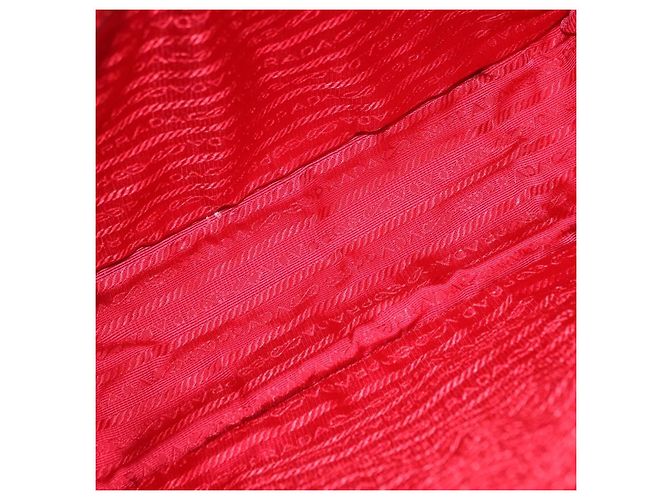 Bolso Tote PRADA Canvas Beige Red Auth 199809 Roja - vista 10
