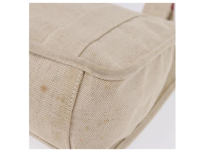 Bolso Tote PRADA Canvas Beige Red Auth 199809 Roja - vista 15