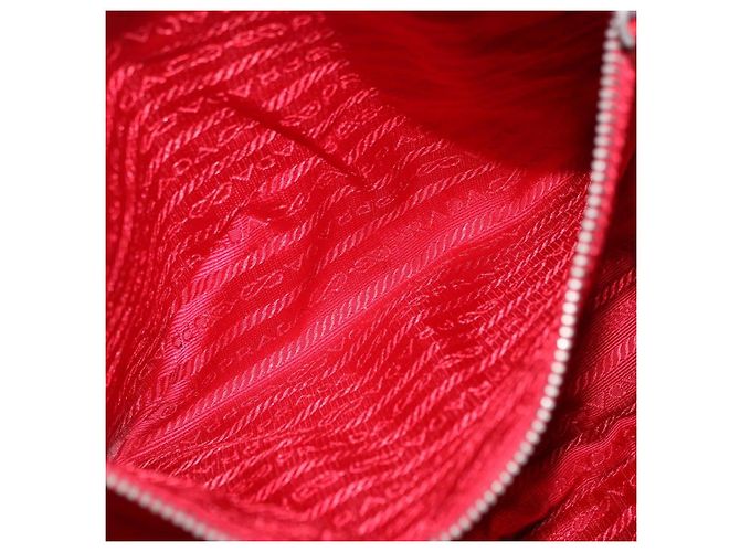 Bolso Tote PRADA Canvas Beige Red Auth 199809 Roja - vista 22