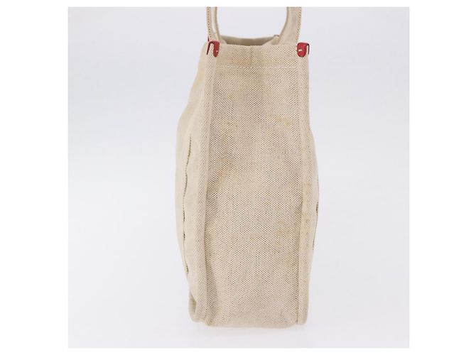 Bolso Tote PRADA Canvas Beige Red Auth 199809 Roja - vista 4
