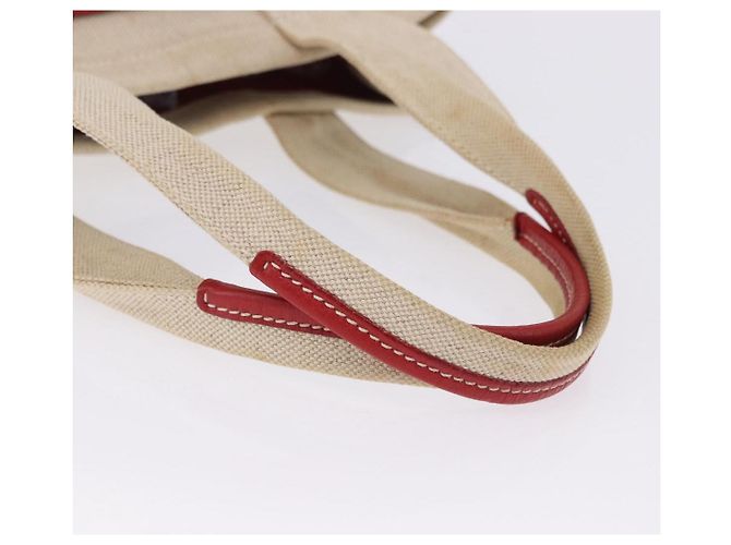 Bolso Tote PRADA Canvas Beige Red Auth 199809 Roja - vista 7