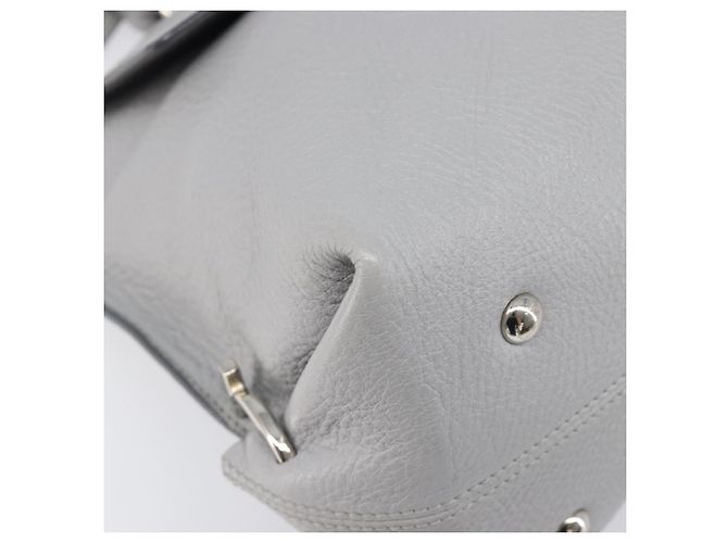 Borsa Salvatore Ferragamo Sofia Gancini in pelle 2way Grigio Argento Auth 199218V Marrone - vista 16
