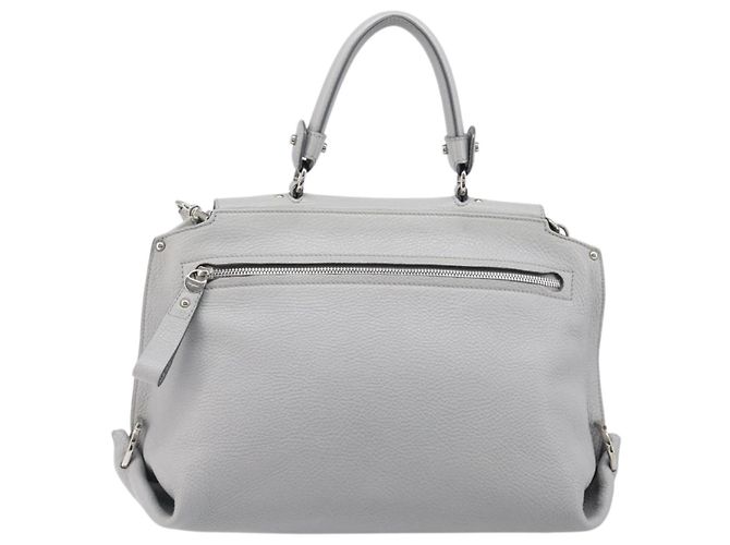 Borsa Salvatore Ferragamo Sofia Gancini in pelle 2way Grigio Argento Auth 199218V Marrone - vista 2