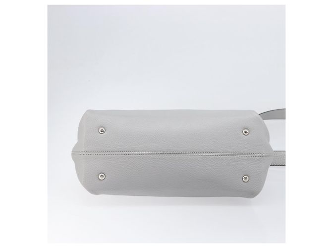 Borsa Salvatore Ferragamo Sofia Gancini in pelle 2way Grigio Argento Auth 199218V Marrone - vista 5